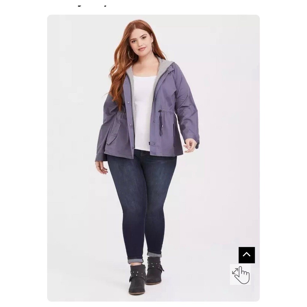 Torrid size 2 blue and gray anorak twill jacket